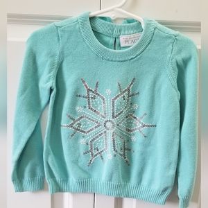 Childrens Place 3T Turquoise Snowflake Sweater
